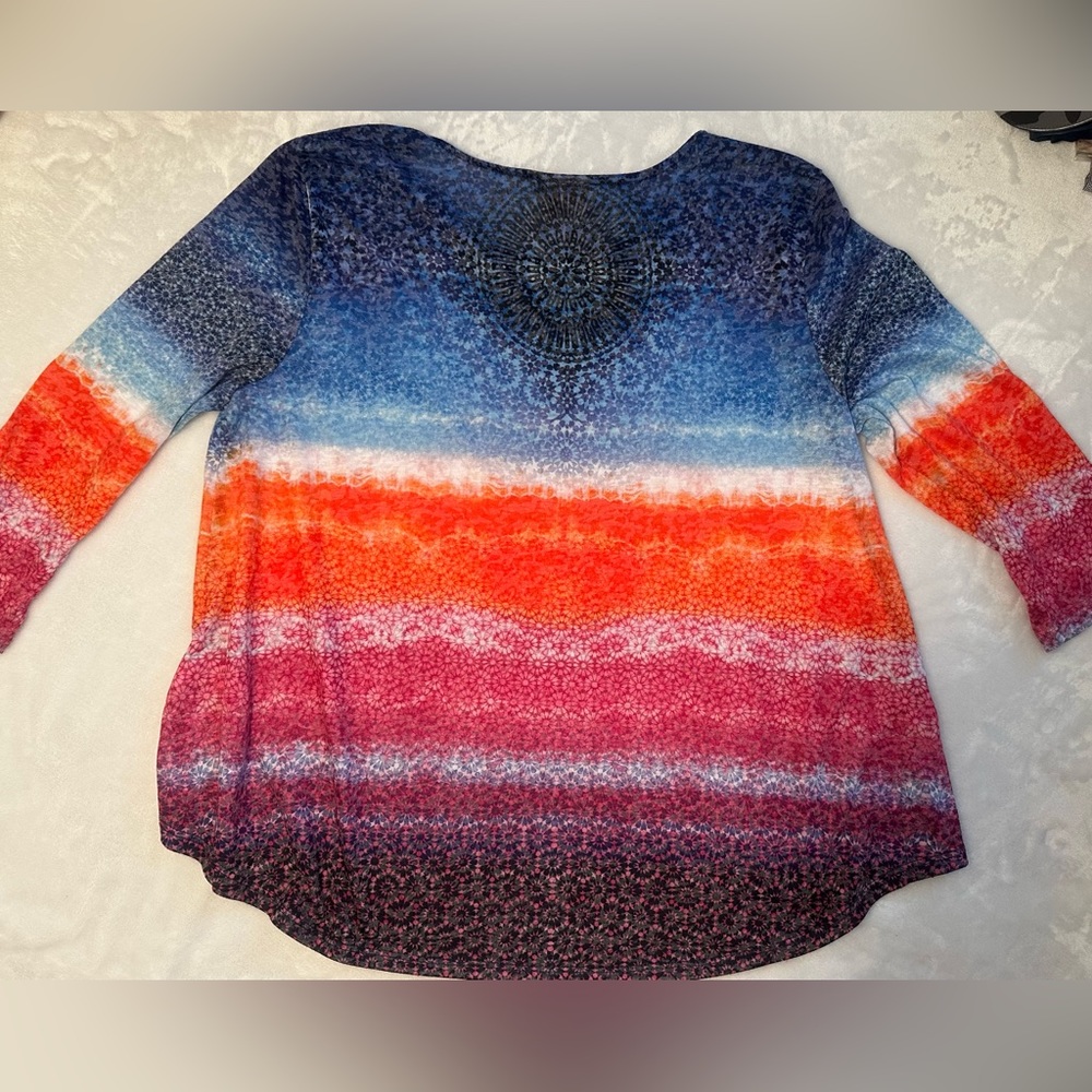 Ruby Rd Multicolor Hombre Rhinestone Knit Top. Pe… - image 8